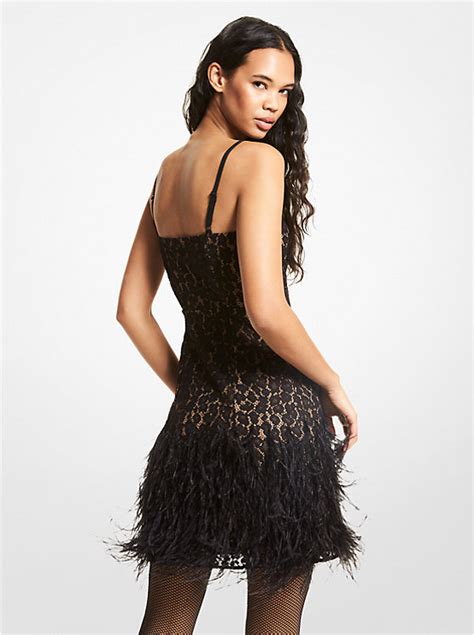 michael kors corded lace dress|Feather Embellished Corded Lace Dress .